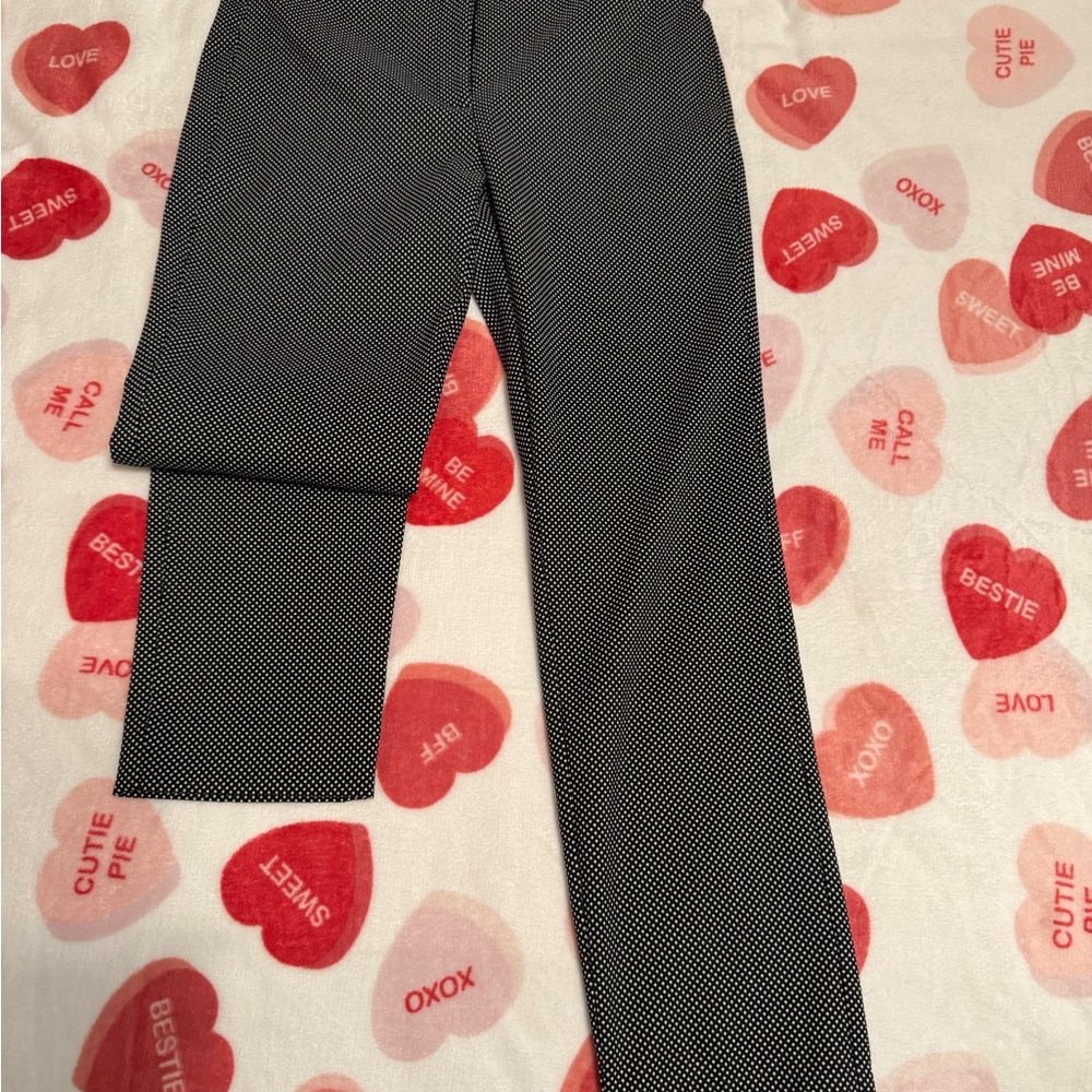 White House Black Market Black Microdot Ankle Pants